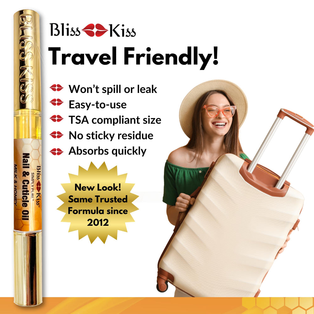 Premium Bliss Kiss Milk & Honey packaging design for nail care