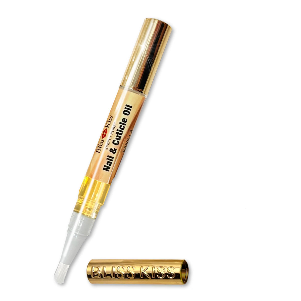 Bliss Kiss nail oil pen with vanilla fragrance for cuticle hydration.