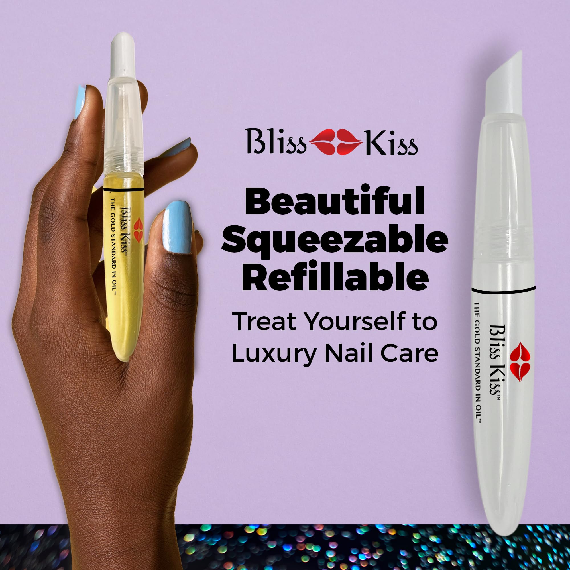 Bliss Kiss portable nail care pen ideal for travel.