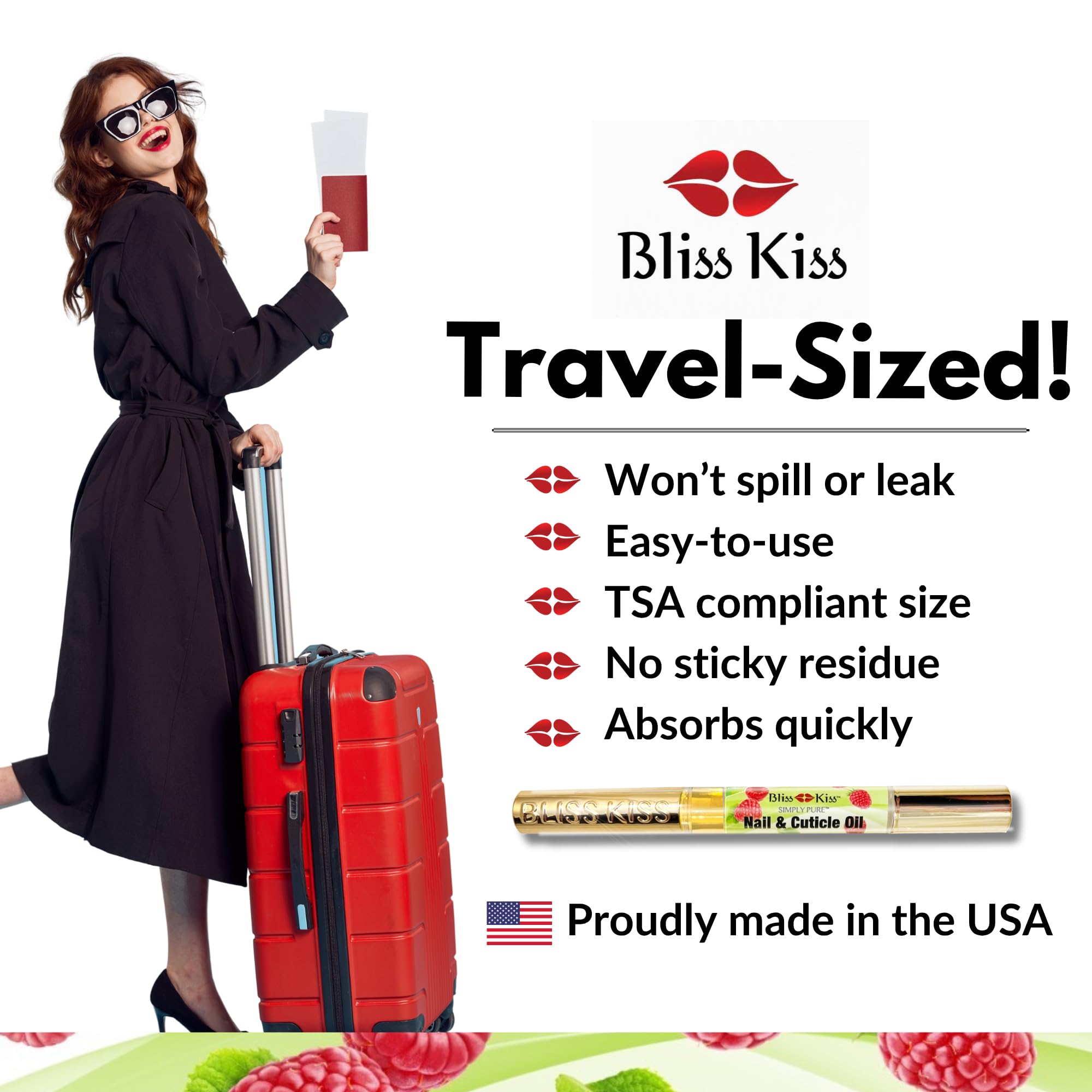 Bliss Kiss purse-size cuticle oil pen ideal for touch-ups.