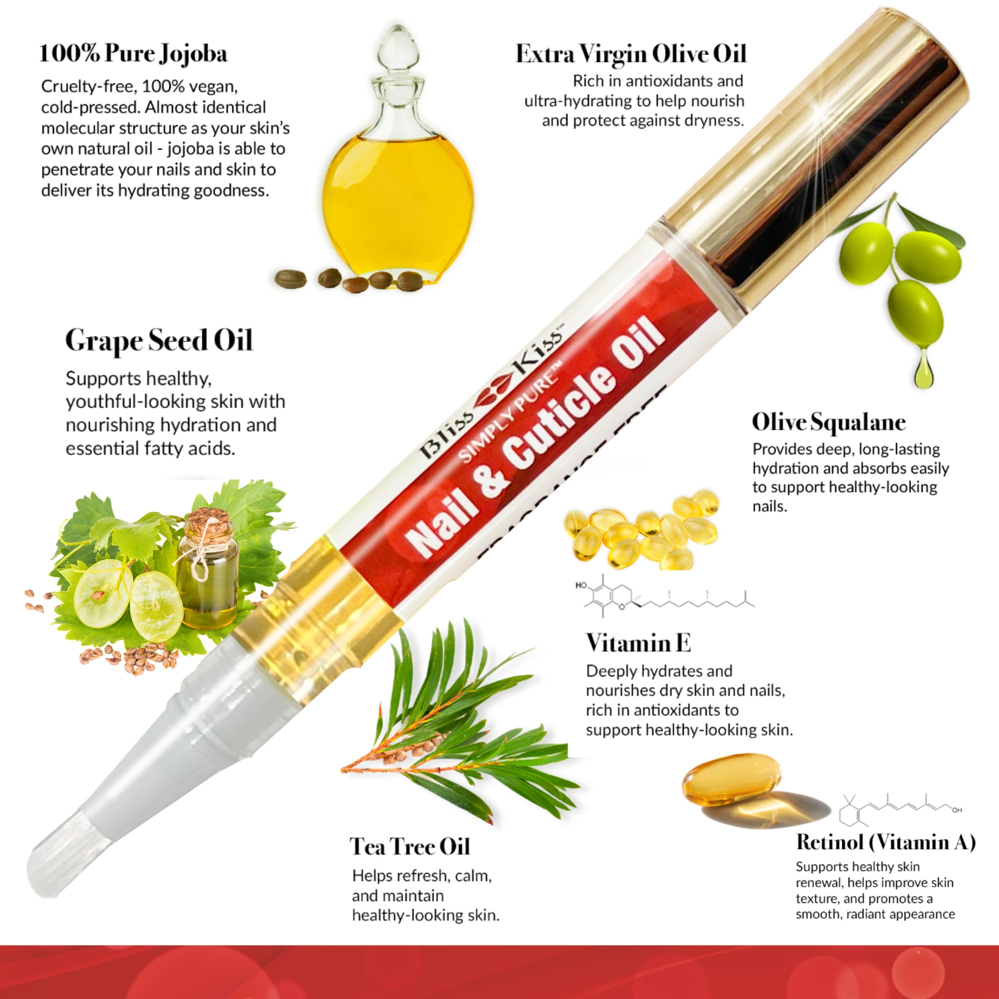 Bliss Kiss travel-friendly nail care pen for on-the-go moisturizing.