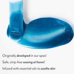 Bliss Poetic Waxing Kit face-application demonstrates gentle, skin-friendly waxing.