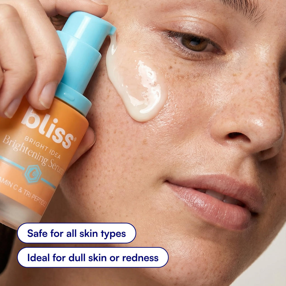 Bliss serum targeting dark spots for a more even complexion.