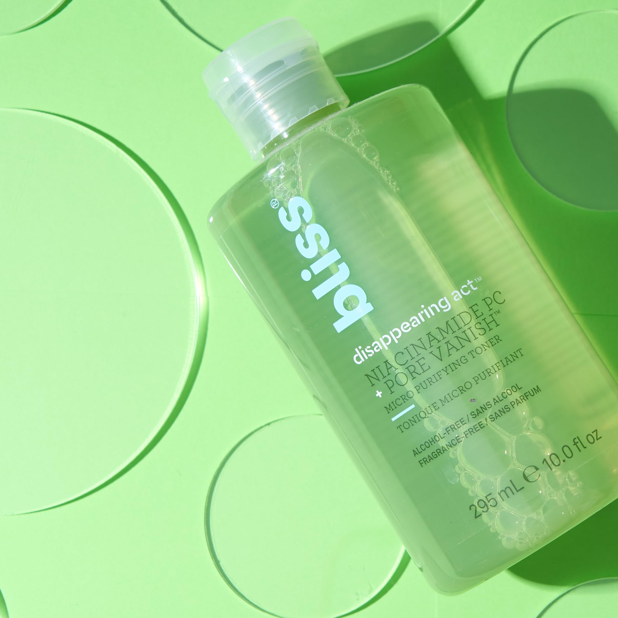 Bliss Toner bottle in morning and night routine