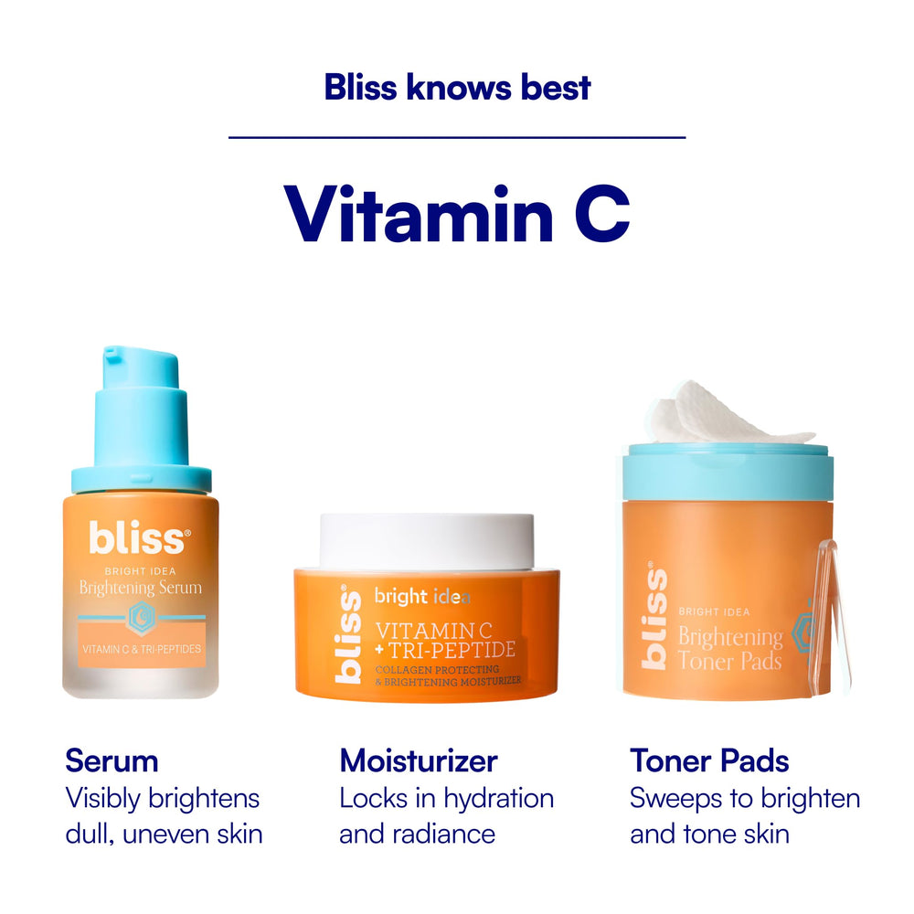 Bathroom shelf setup with Bliss moisturizer ready for daily routine.