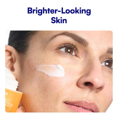 Cream texture swirl suggests lightweight hydration with peptide support.