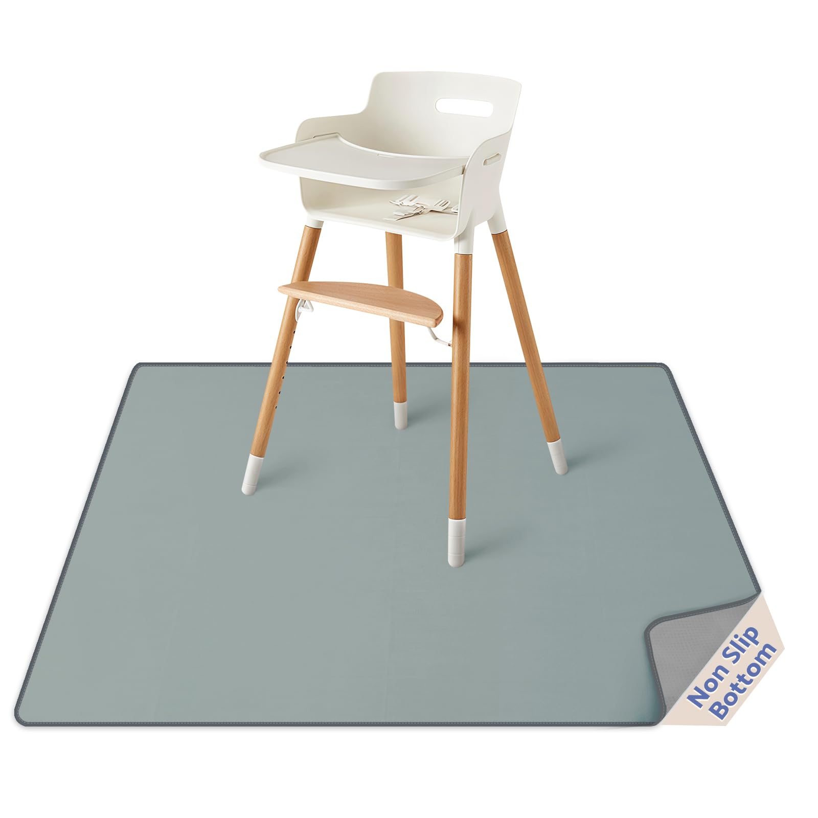 Blissful Diary under high chair splat mat catches food spills to protect floors