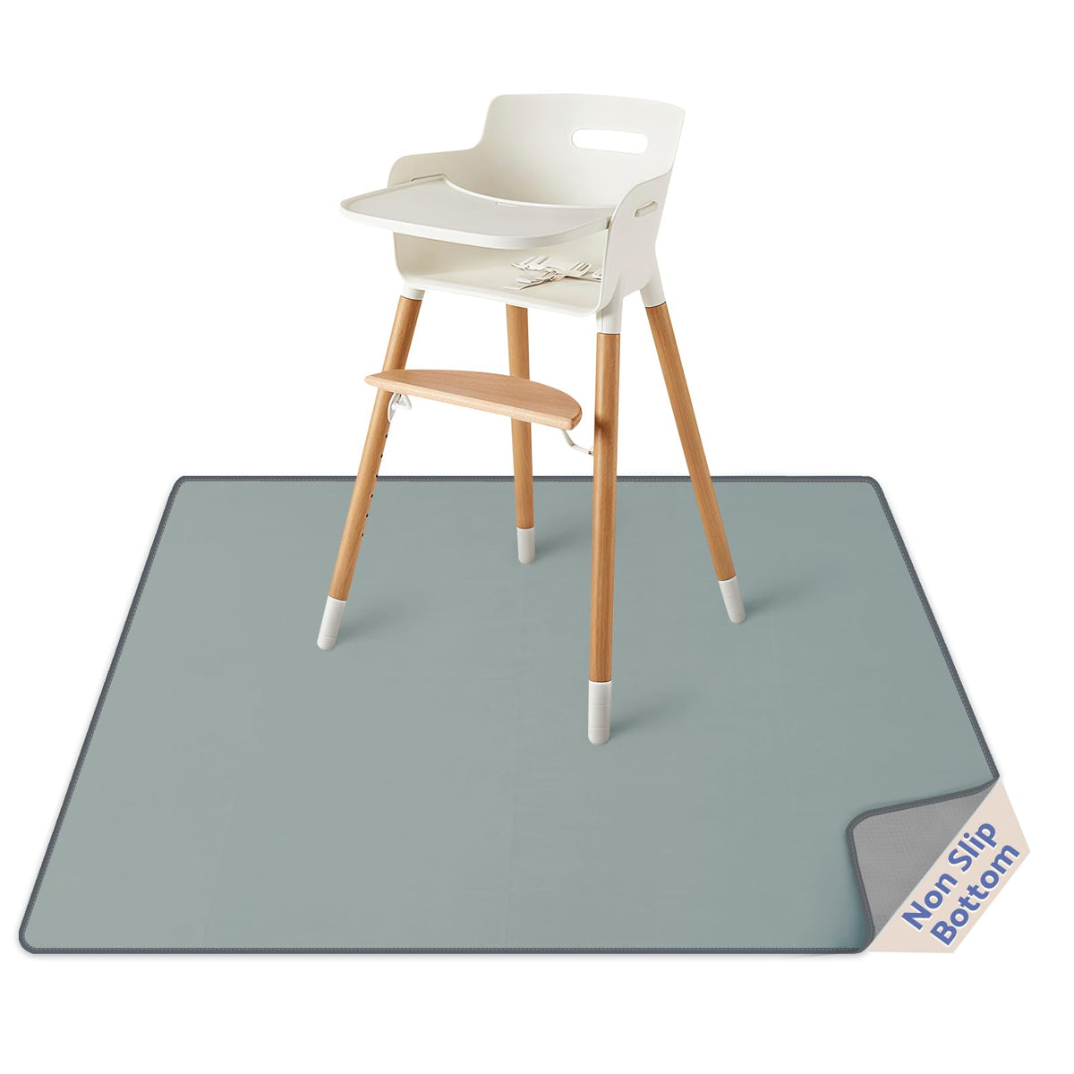 Blissful Diary under high chair splat mat catches food spills to protect floors