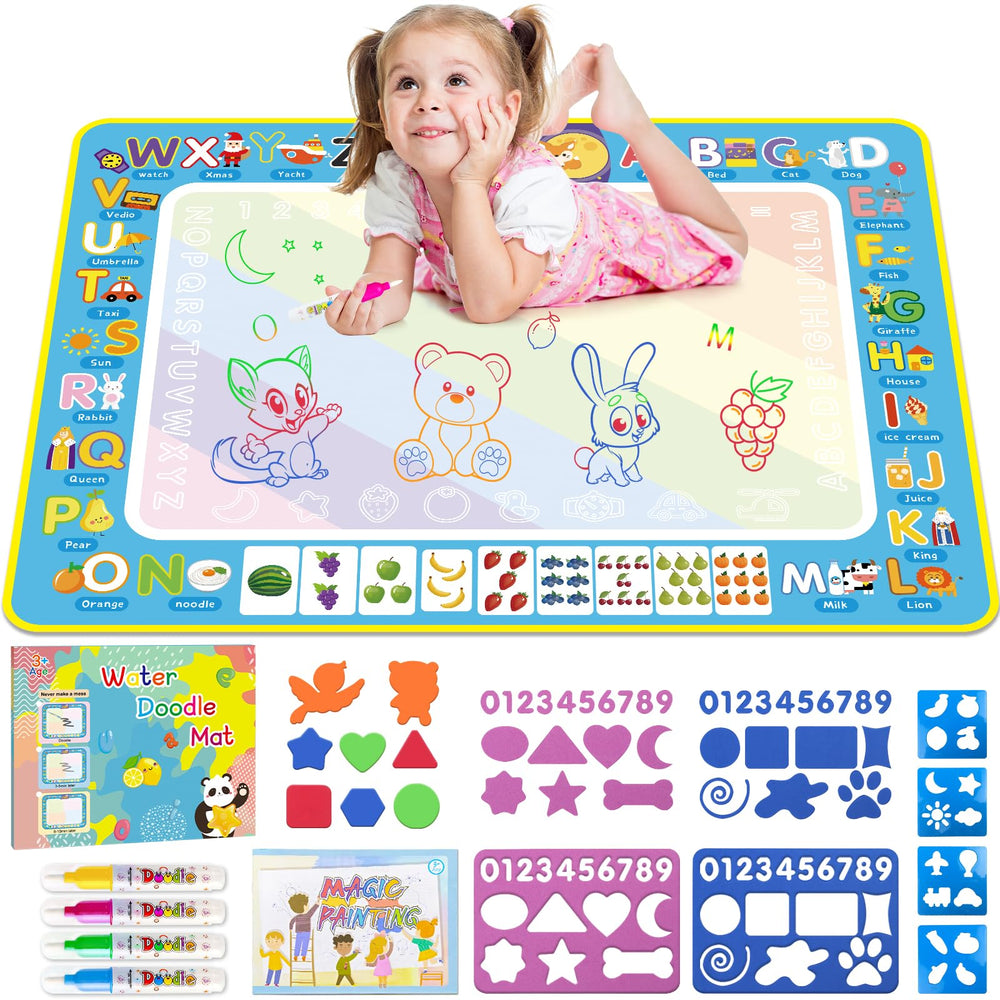 BlissfulBlend water doodle mat on table offering mess-free drawing for kids