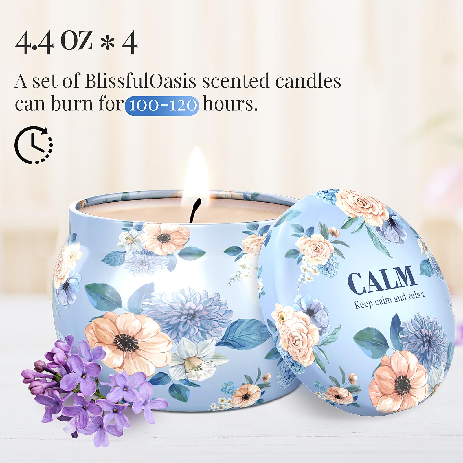 BlissfulOasis candle set lid keeps candles dust-free and portable.