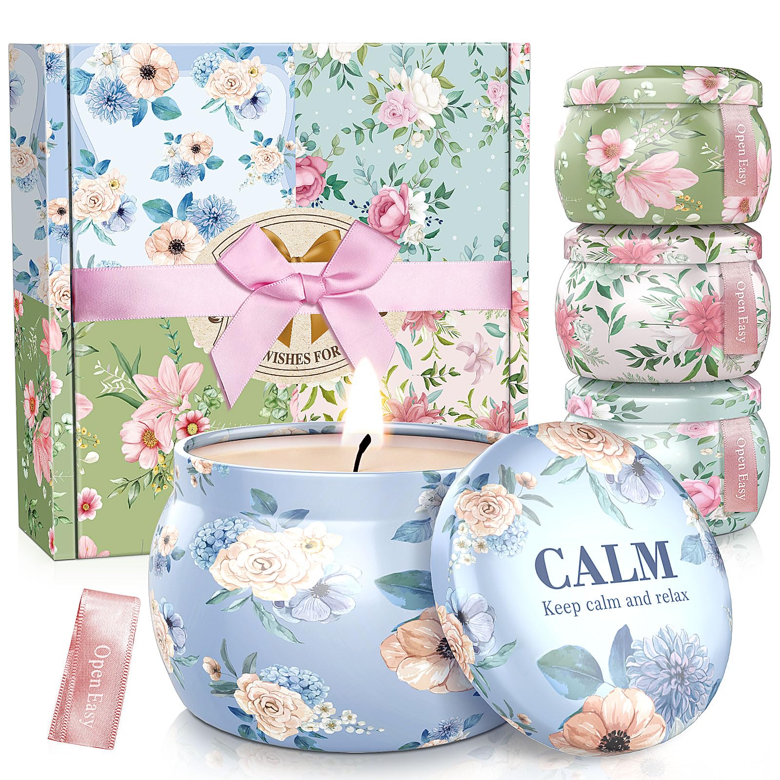 BlissfulOasis Lavender candle jar provides a calming aroma for home or office.