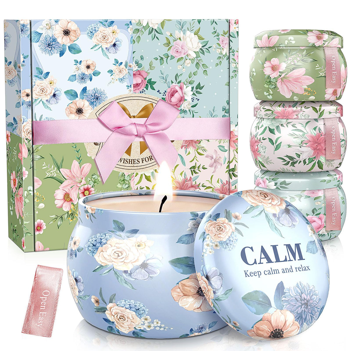 BlissfulOasis Lavender candle jar provides a calming aroma for home or office.