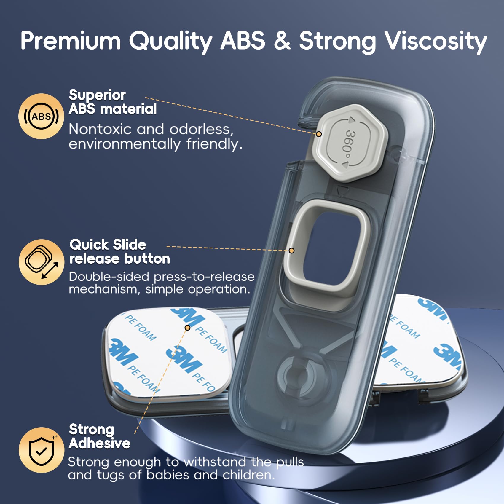 Blissleaf fridge lock closeup highlighting durable ABS construction