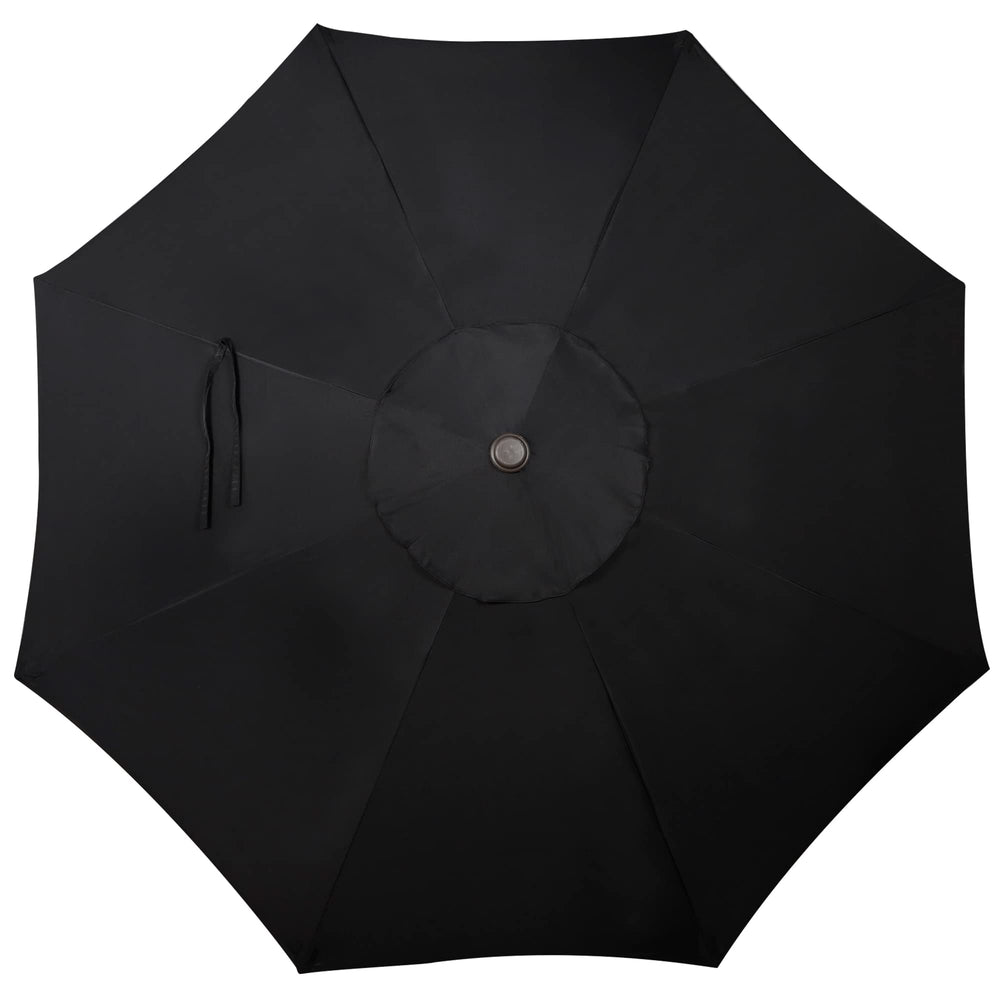 Blissun black polyester canopy offers waterproof, UV-resistant shade.