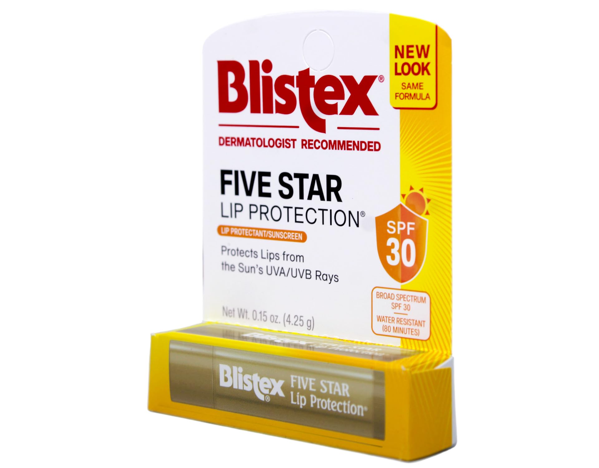 Outdoor scene with sun, Blistex lip protection guarding against sun exposure