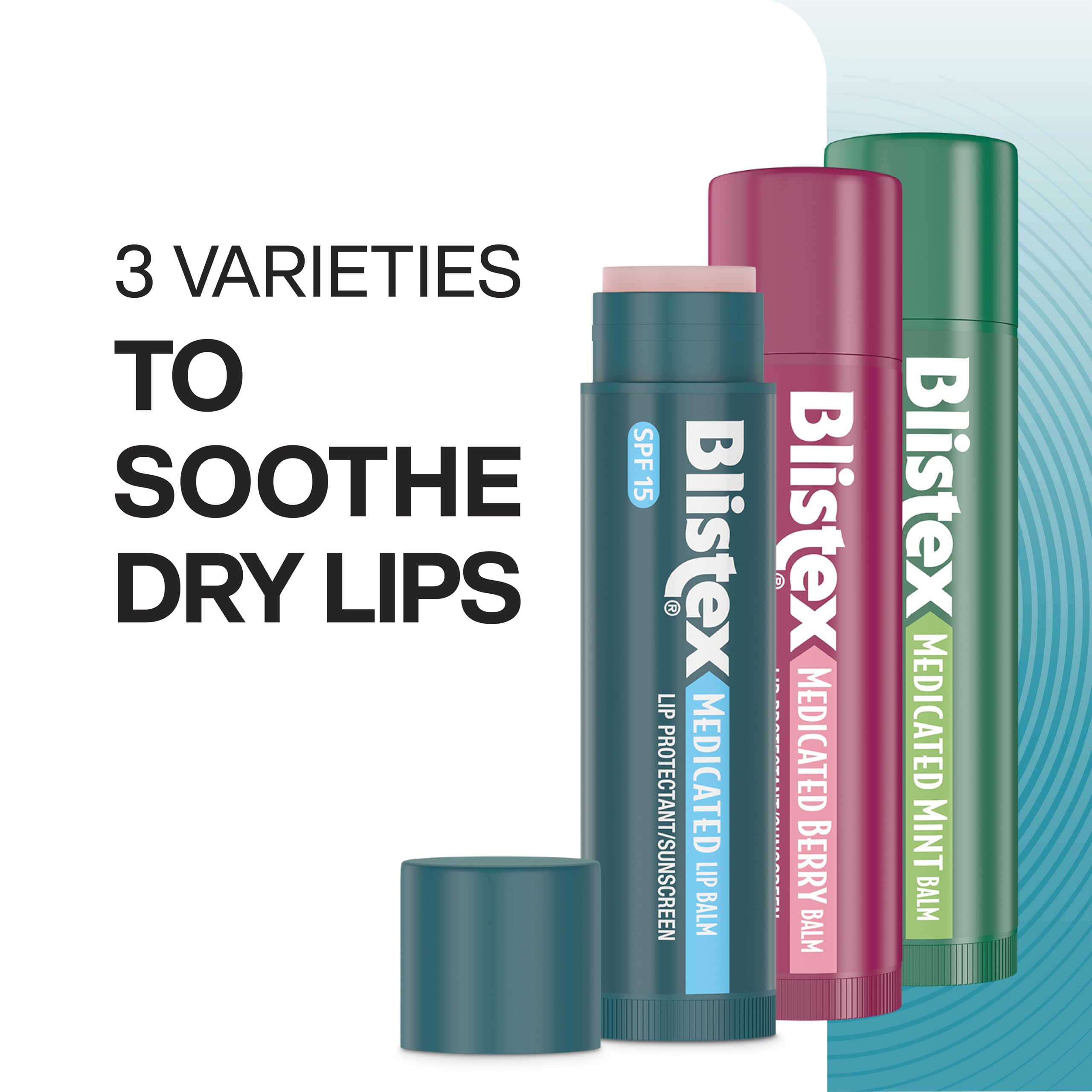 Blistex Medicated Lip Balm application close-up shows smooth glide on lips.