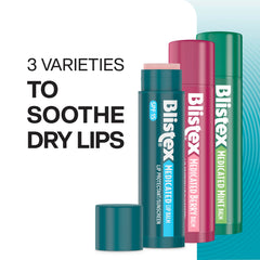 Blistex Medicated Lip Balm application close-up shows smooth glide on lips.