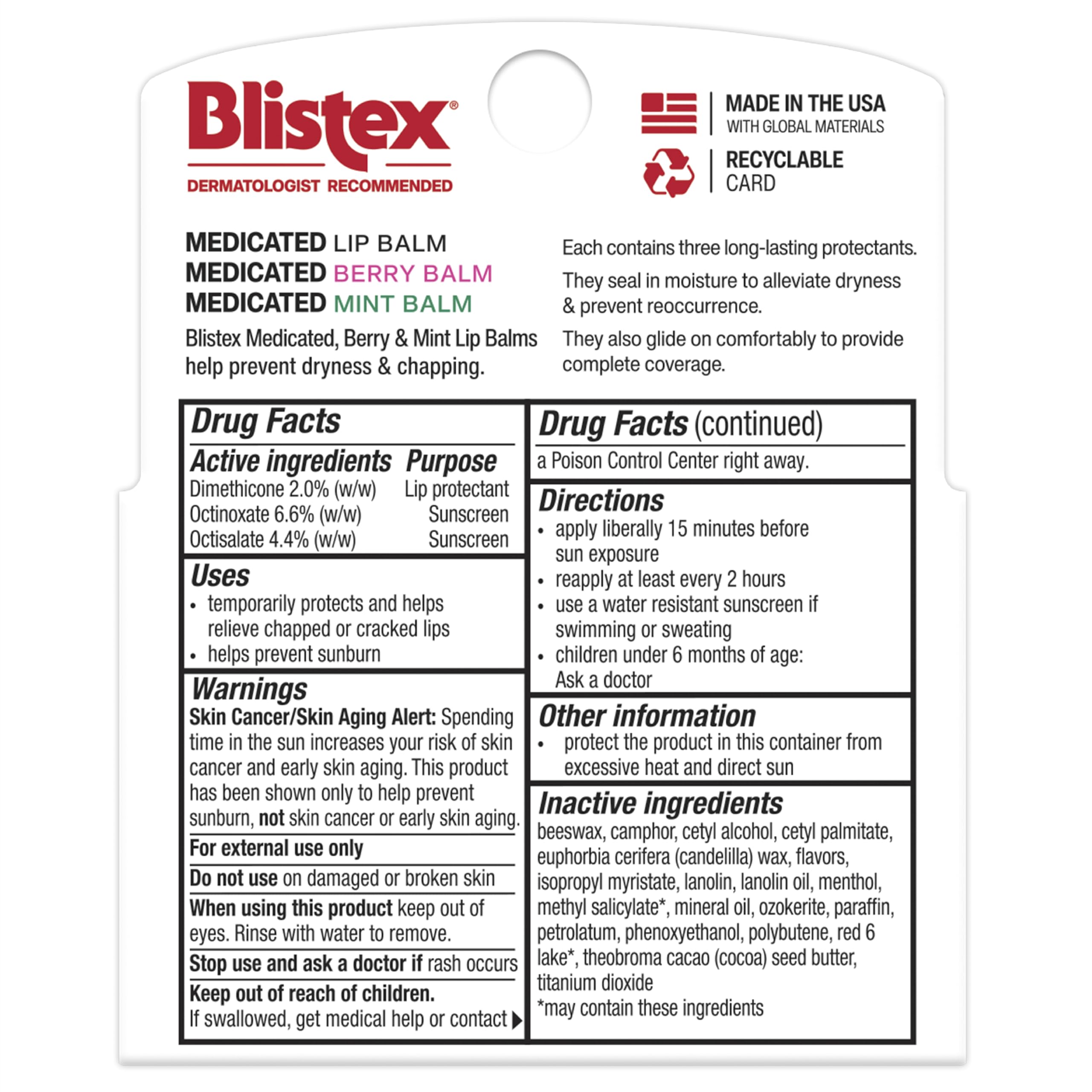 Blistex Medicated Lip Balm SPF 15 image highlights outdoor lip protection.