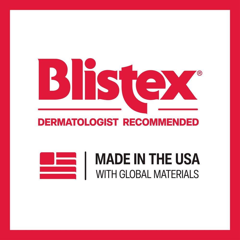 Blistex Medicated Lip Balm swatch demonstrates subtle tint and protection.