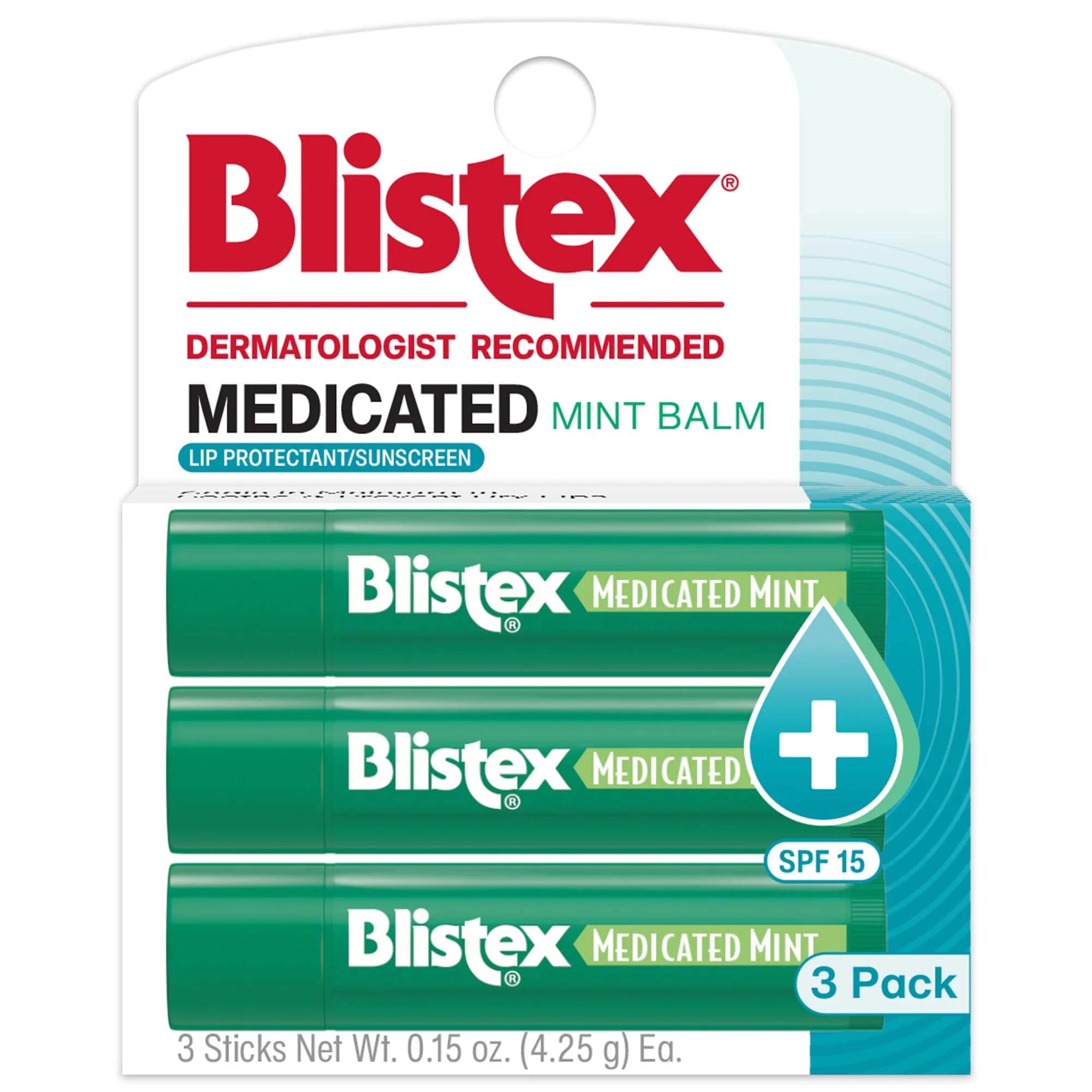 Blistex Medicated Mint Balm tube gliding on lips with lasting moisture
