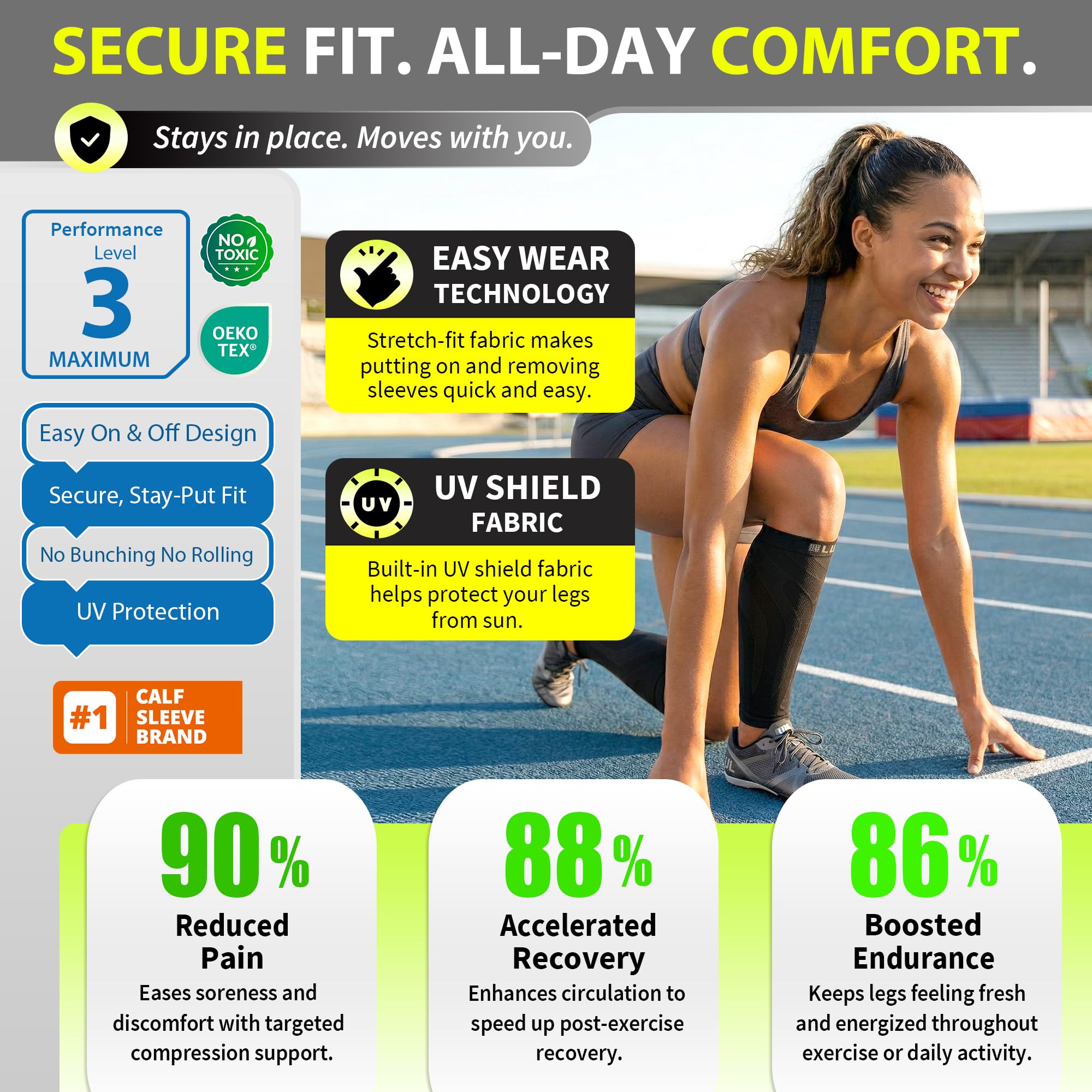 BLITZU calf sleeve in everyday wear for swelling support