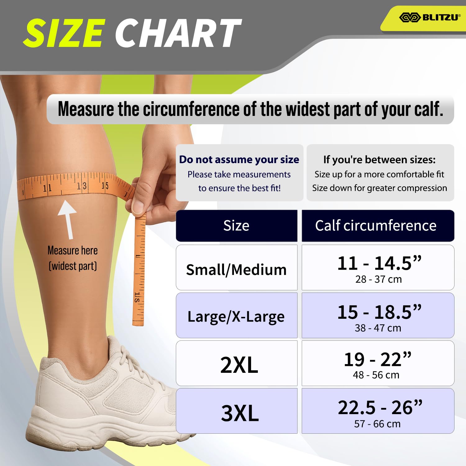 BLITZU calf sleeve aiding swelling relief for nursing moms