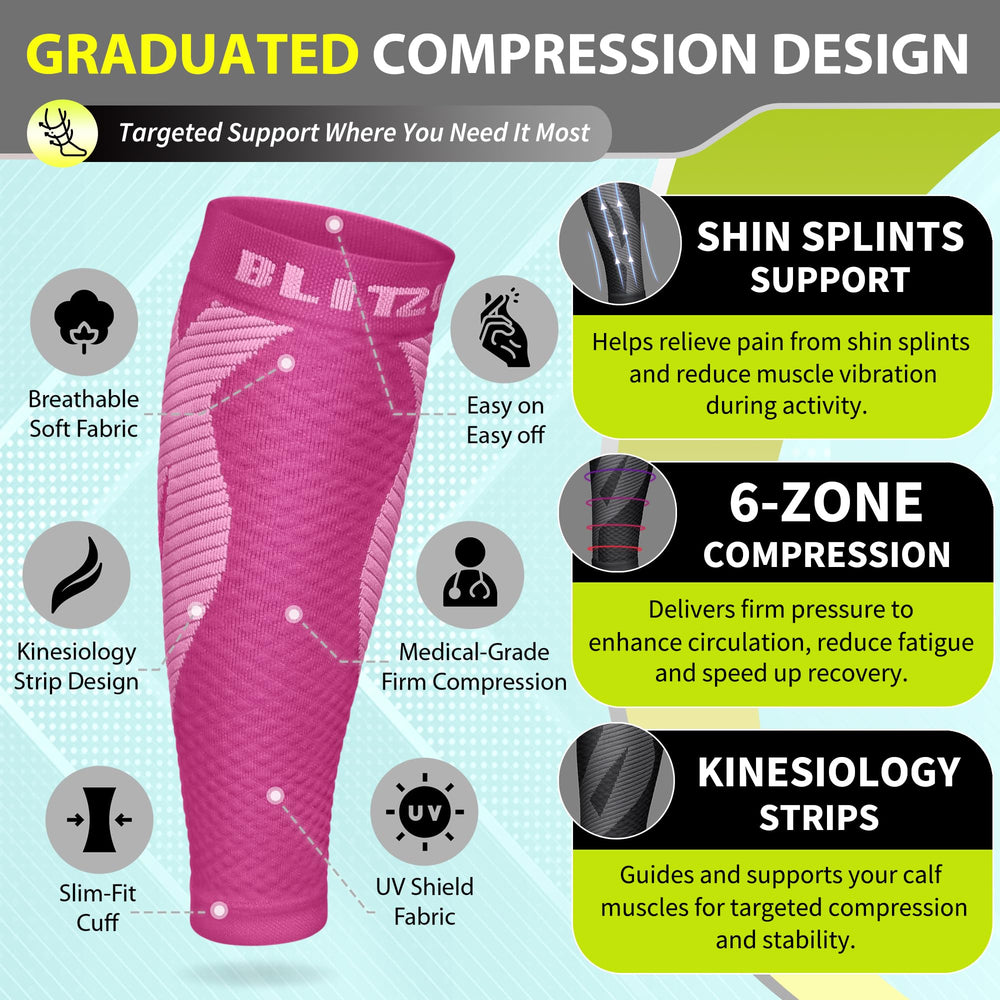 BLITZU calf sleeve sizing chart to help find the right fit