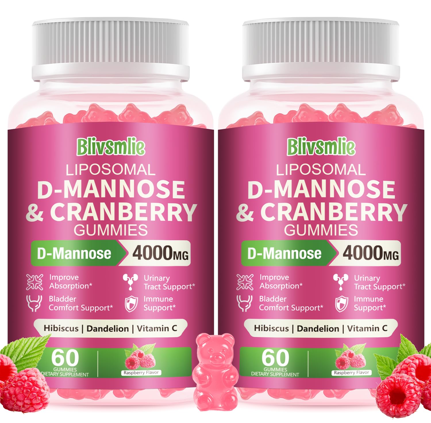 Blivsmlie liposomal D-Mannose gummies bottle for convenient daily wellness.