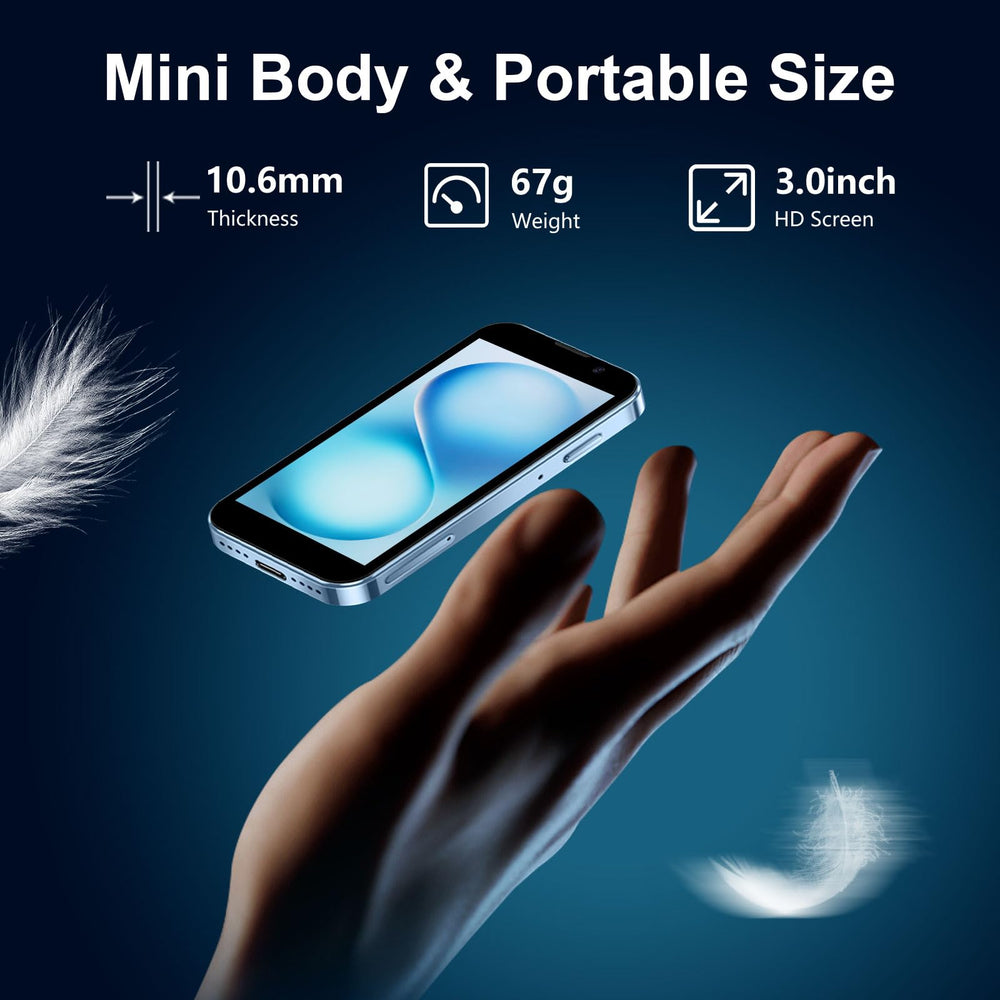 BLKE Max Mini Phone unlocked side view highlights dual SIM support for flexible connectivity