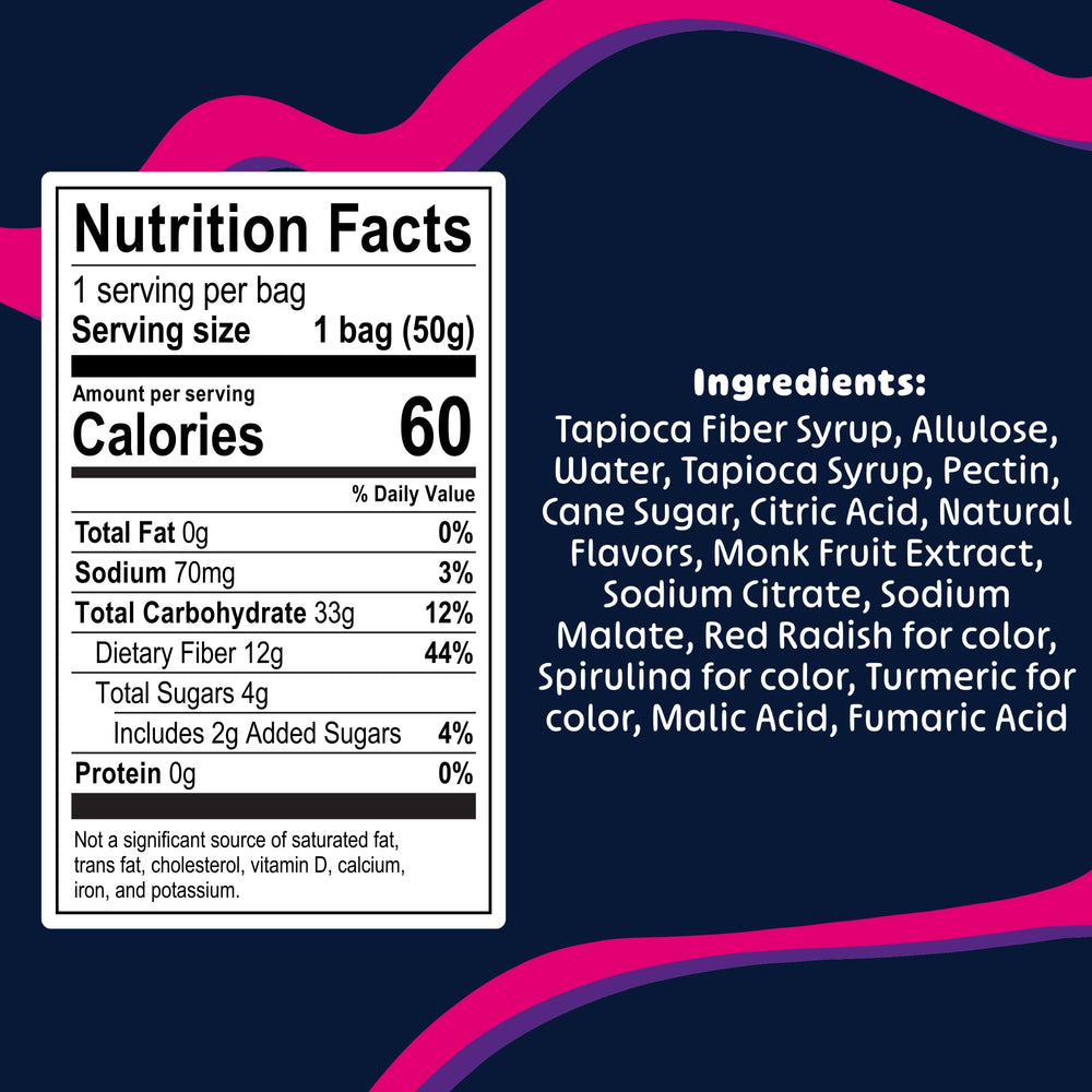 Blobs Sour Gummies Strawberry-Yuzu pack image highlights fruity, guilt-free indulgence.