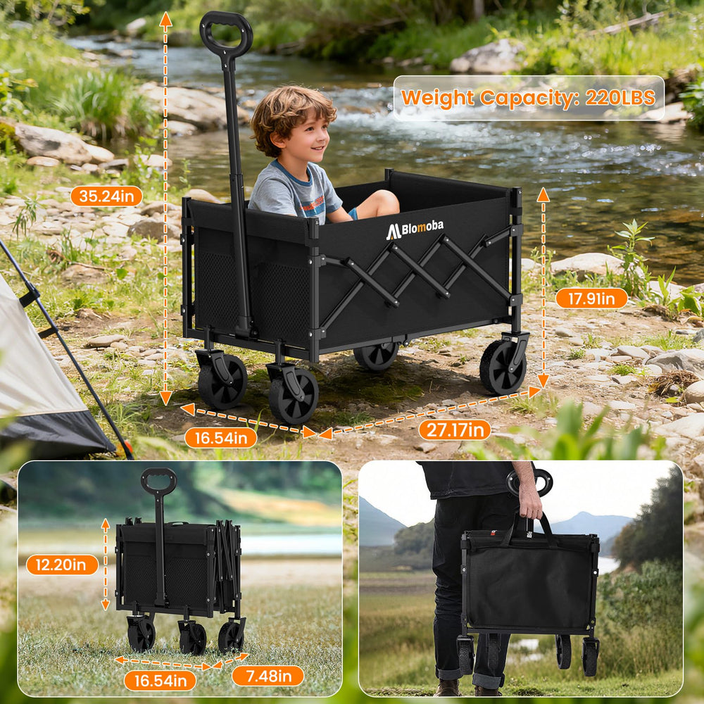 Blomoba wagon ideal for grocery shopping and bulk loads.