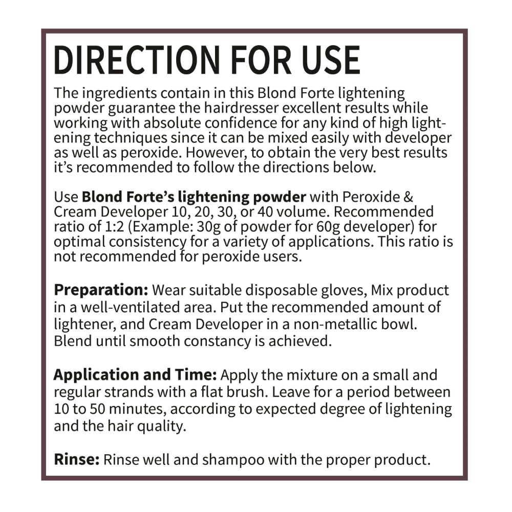 Blond Forte kit with bottle and setup enabling professional lightening