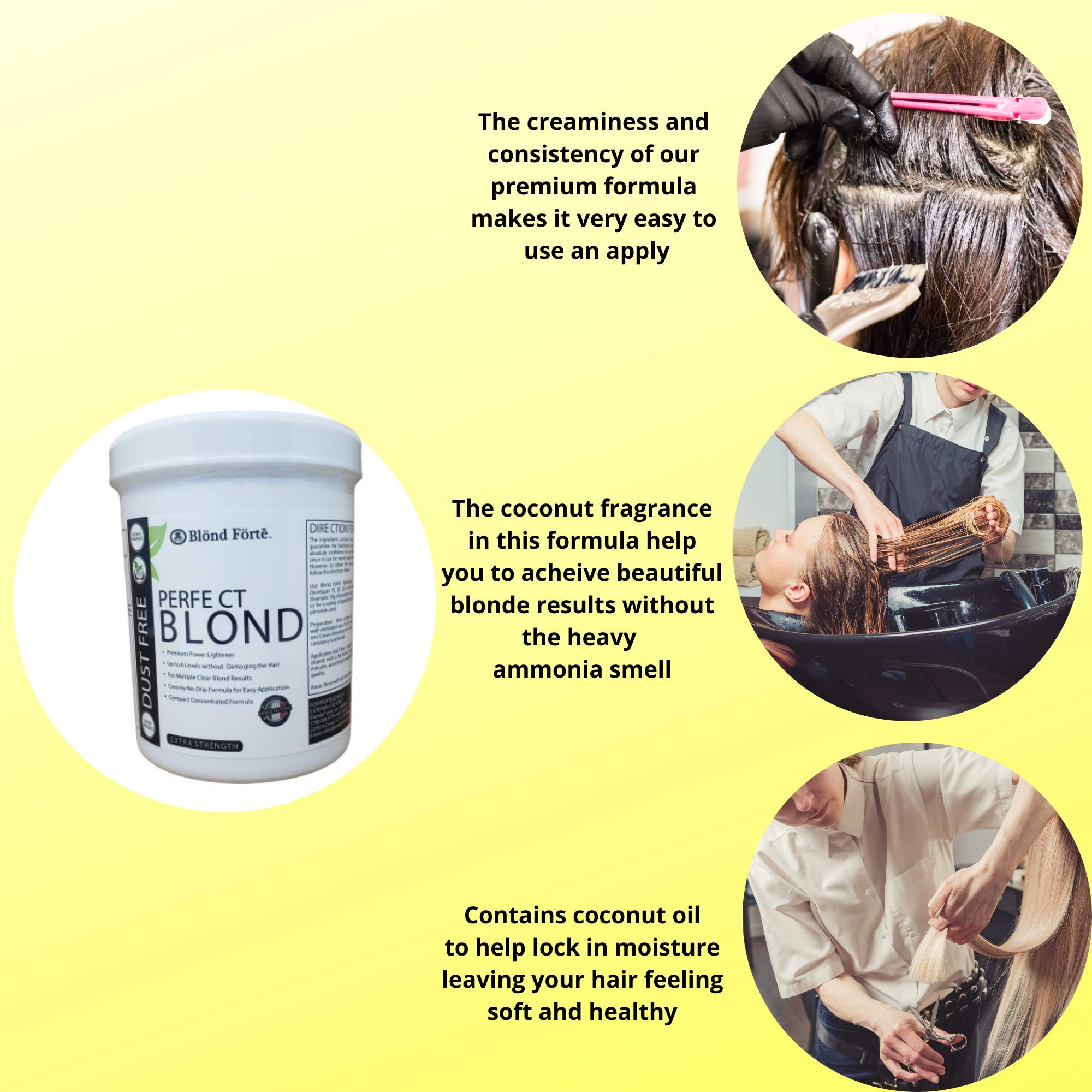 Blond Forte creamy, easy-to-mix texture allows even coverage