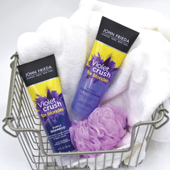 John Frieda Violet Crush for blonde hair neutralizes brassy tones.