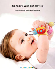 Bloobloomax foot finder socks on tiny feet support sensory play.