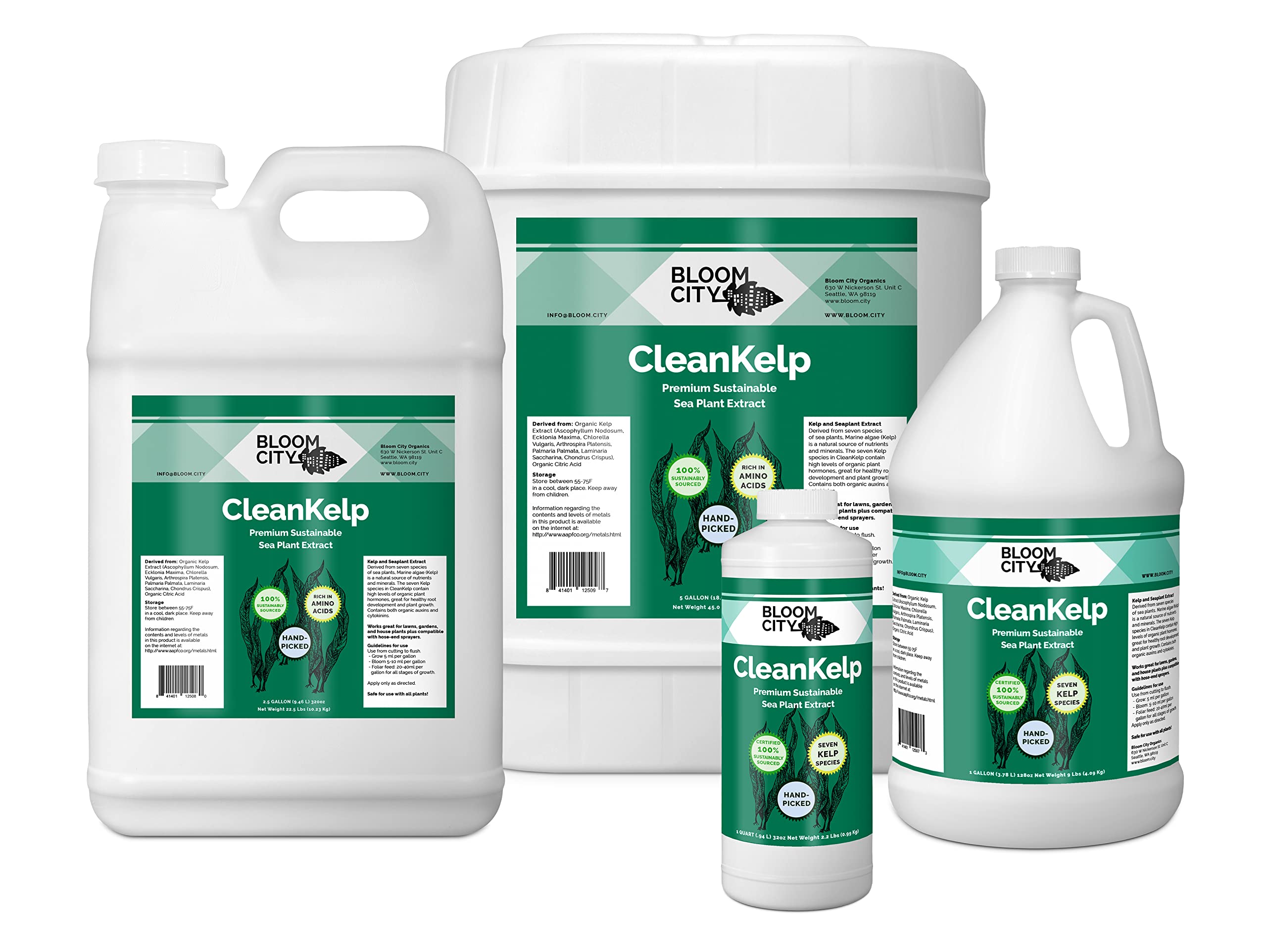 Made in USA Bloom City label with botanist-designed fertilizer packaging.