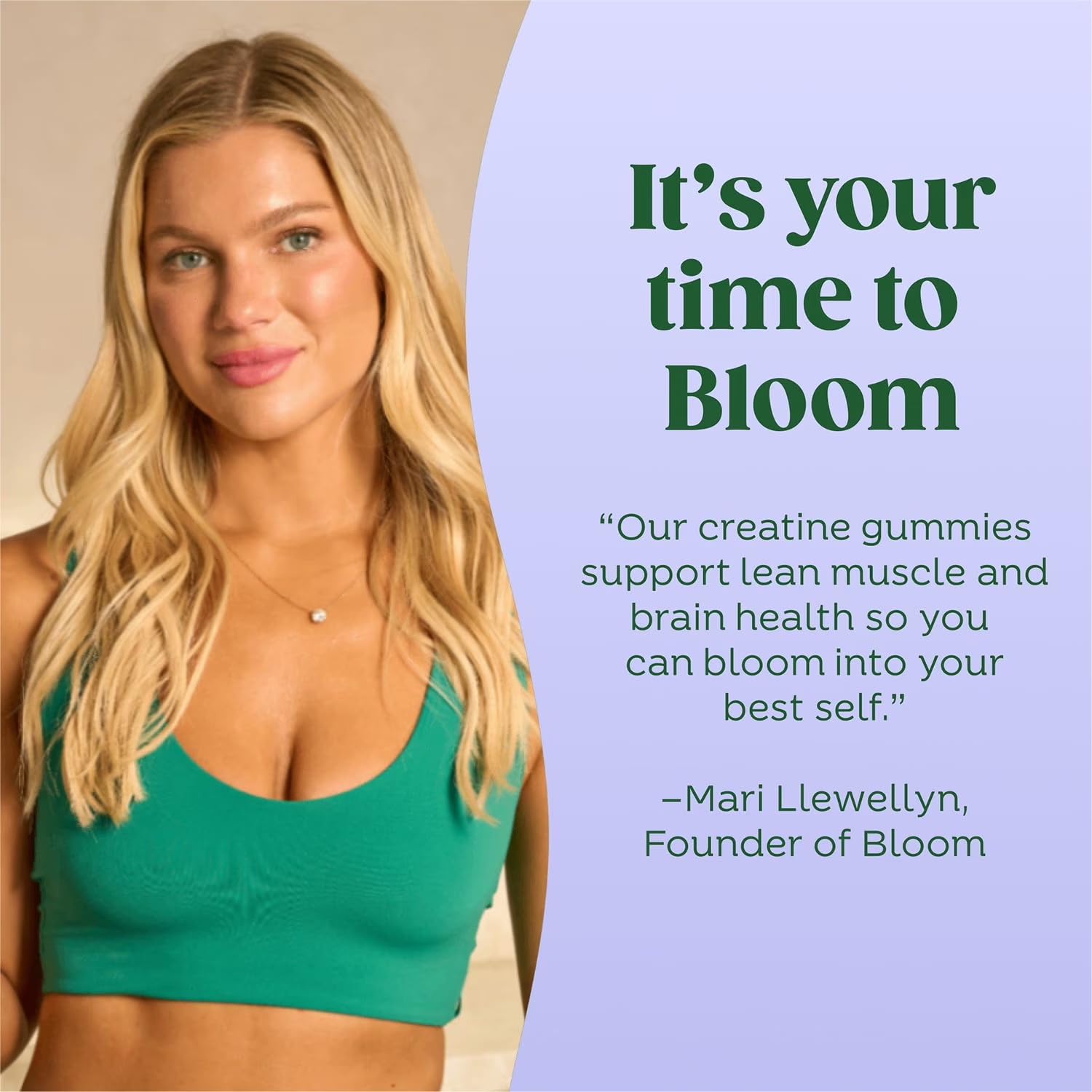 Bloom Nutrition Creatine Gummies close-up showing chewy texture and berry flavor.