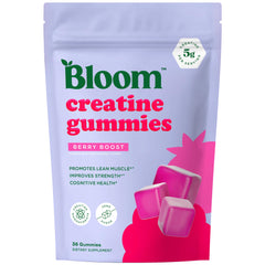 Bloom Nutrition Creatine Monohydrate Gummies Berry Boost bottle supports daily workout energy