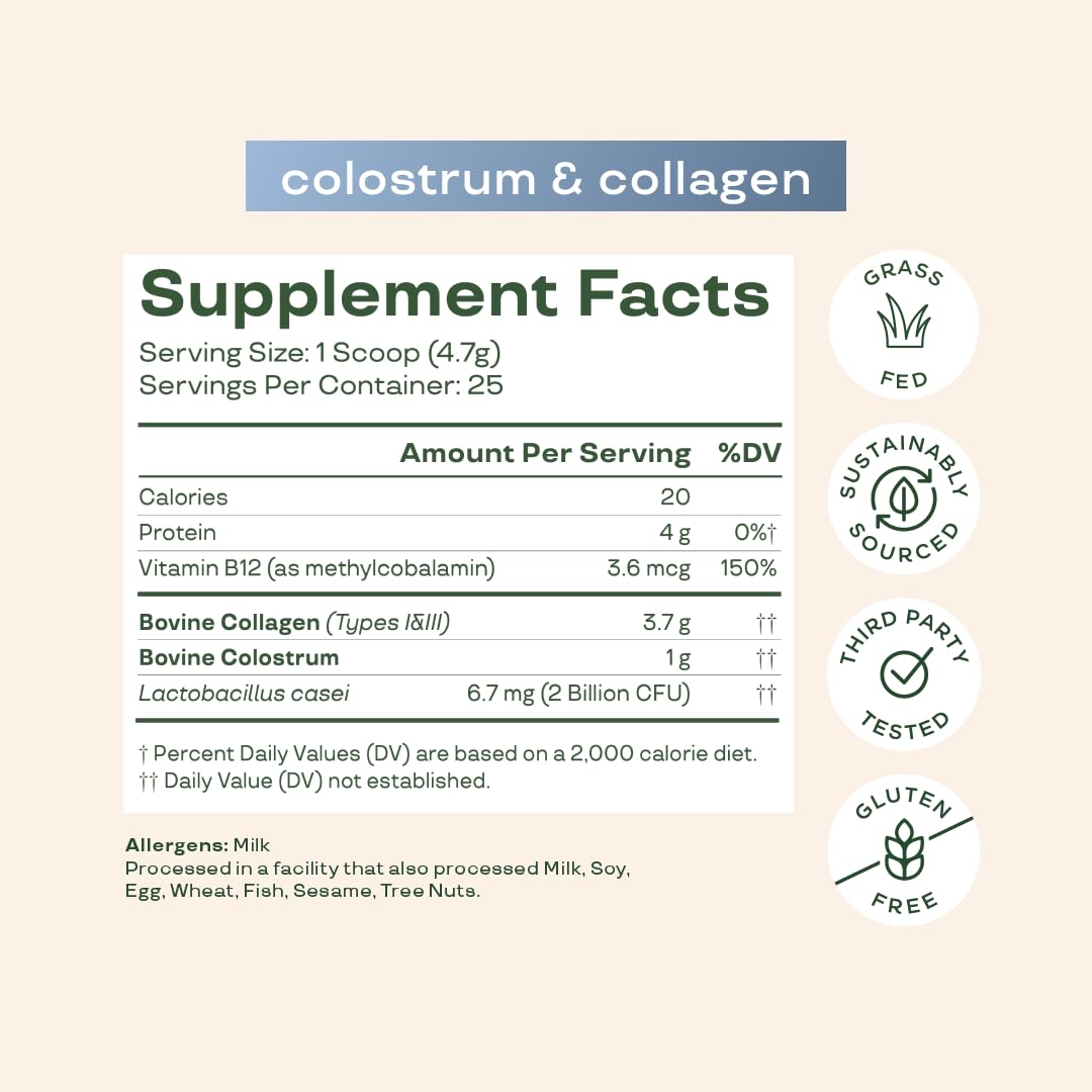 Bloom Nutrition grass-fed collagen peptides bag illustrates hair, skin, and nail benefits