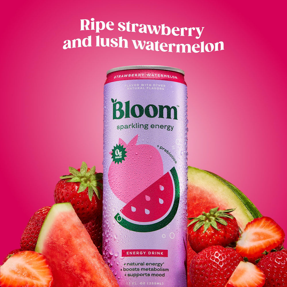 Bloom Nutrition Sparkling Energy 180mg natural caffeine label close-up