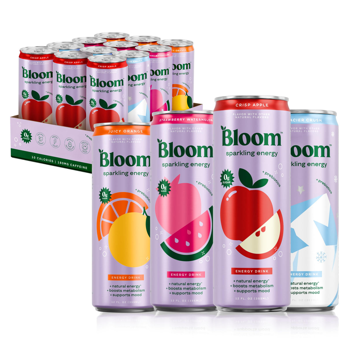 Bloom Nutrition Sparkling Energy Apple Crisp can offering a crisp caffeine boost for workouts