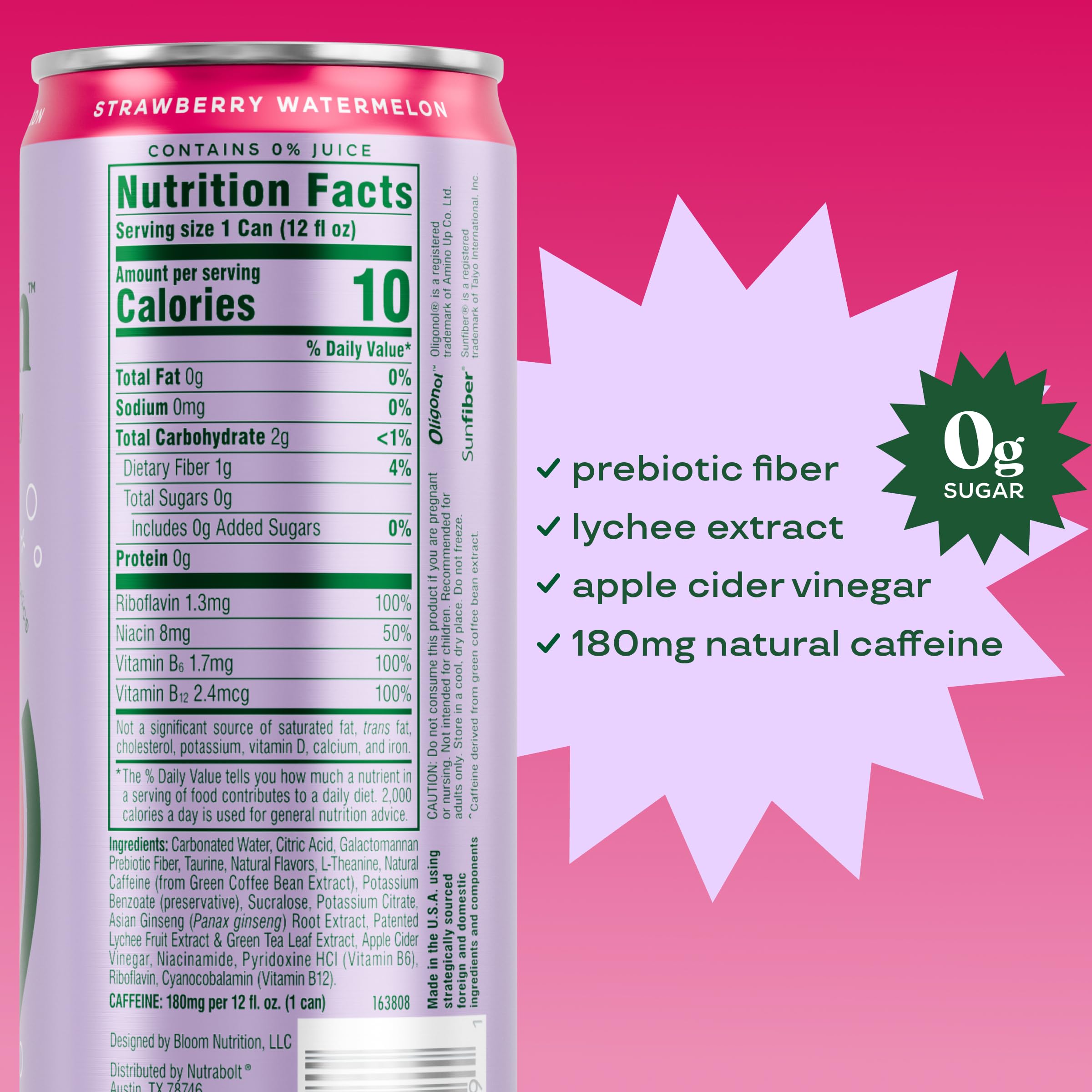 Bloom Nutrition Sparkling Energy can in hand for on-the-go lift