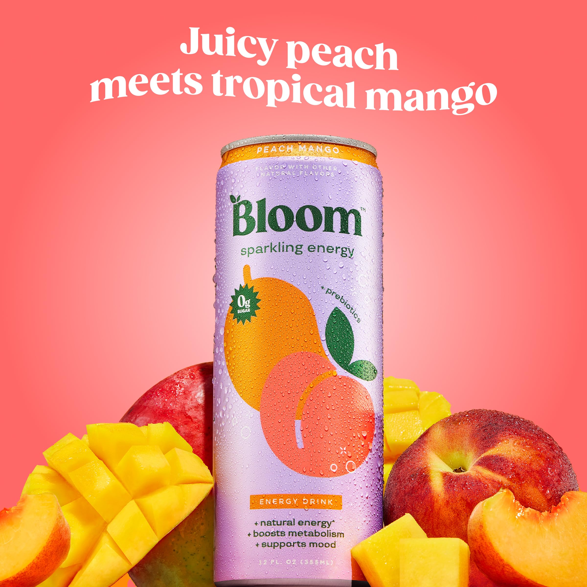 Bloom Nutrition Sparkling Energy can side label visible highlighting vegan and gluten-free