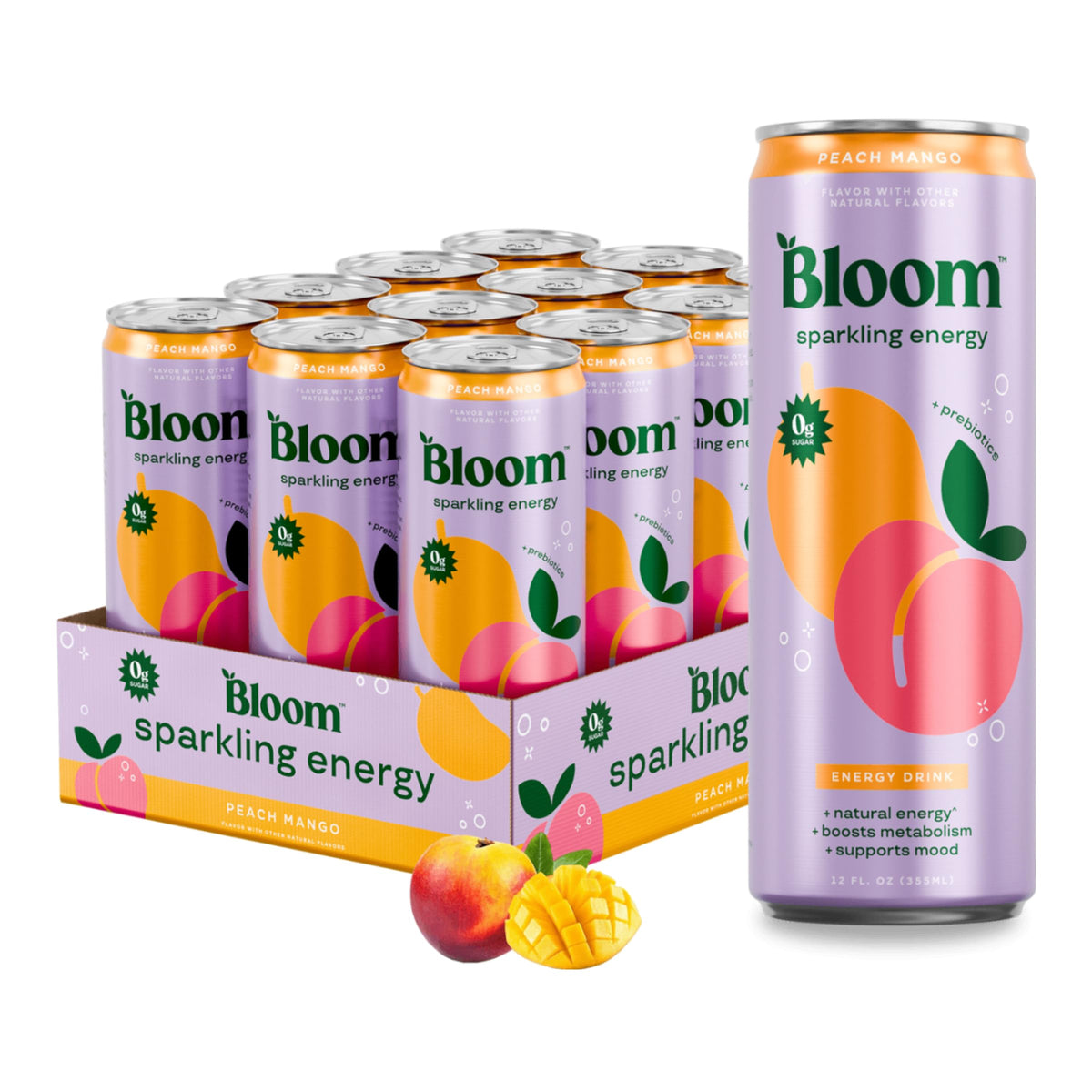 Bloom Nutrition Sparkling Energy can showing natural caffeine boost without sugar