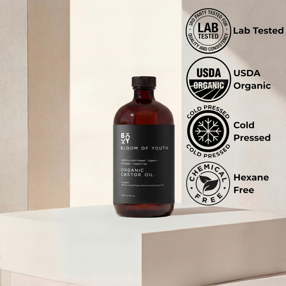 Bloom of Youth amber glass bottle protects nutrients from light