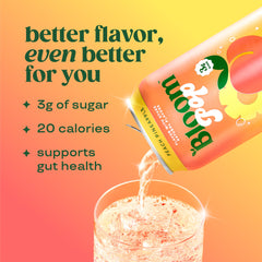 Pouring Bloom Pop over ice suggests versatile, on-the-go refreshment