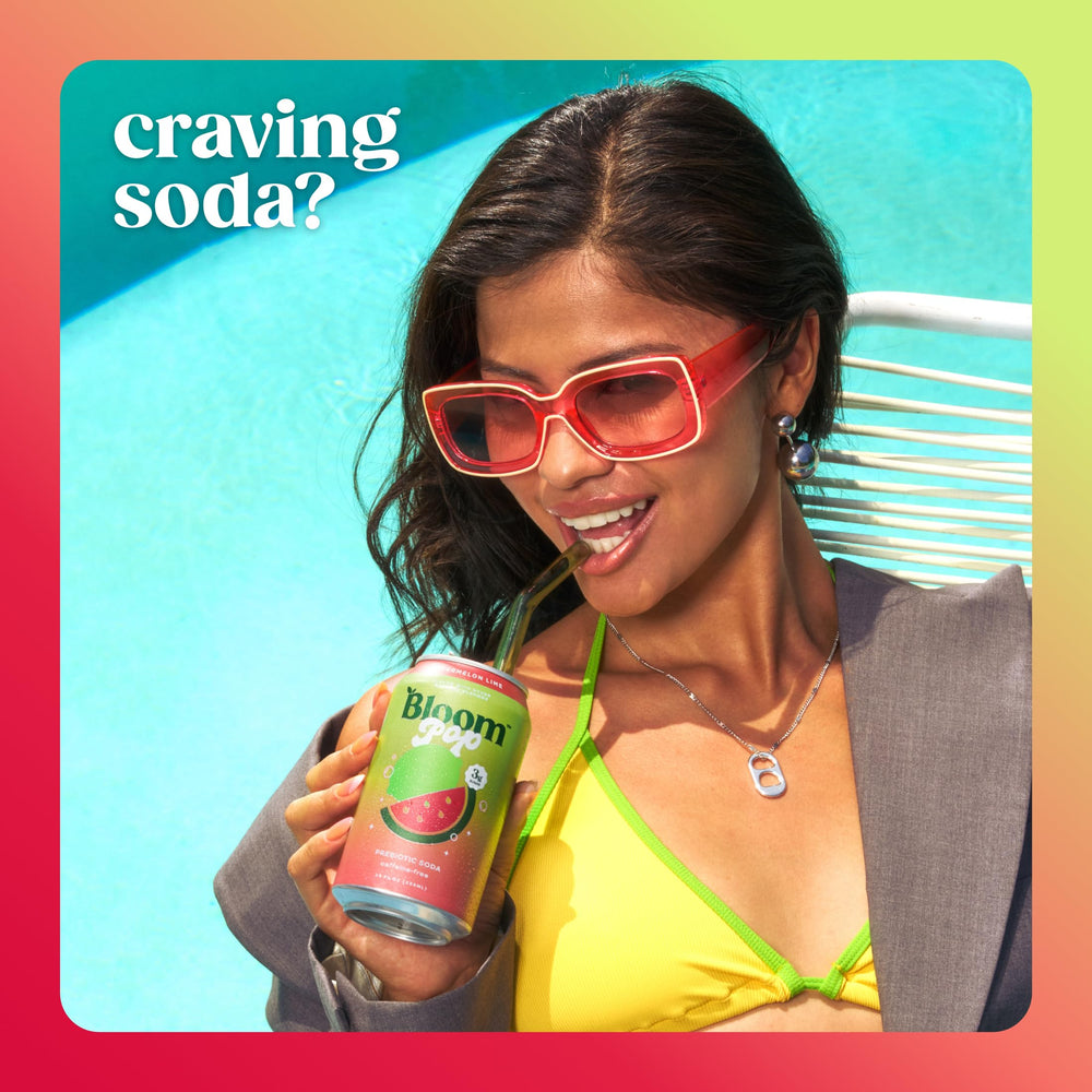 Bloom Pop Watermelon Lime nutrition facts emphasize low calories and caffeine-free formula.