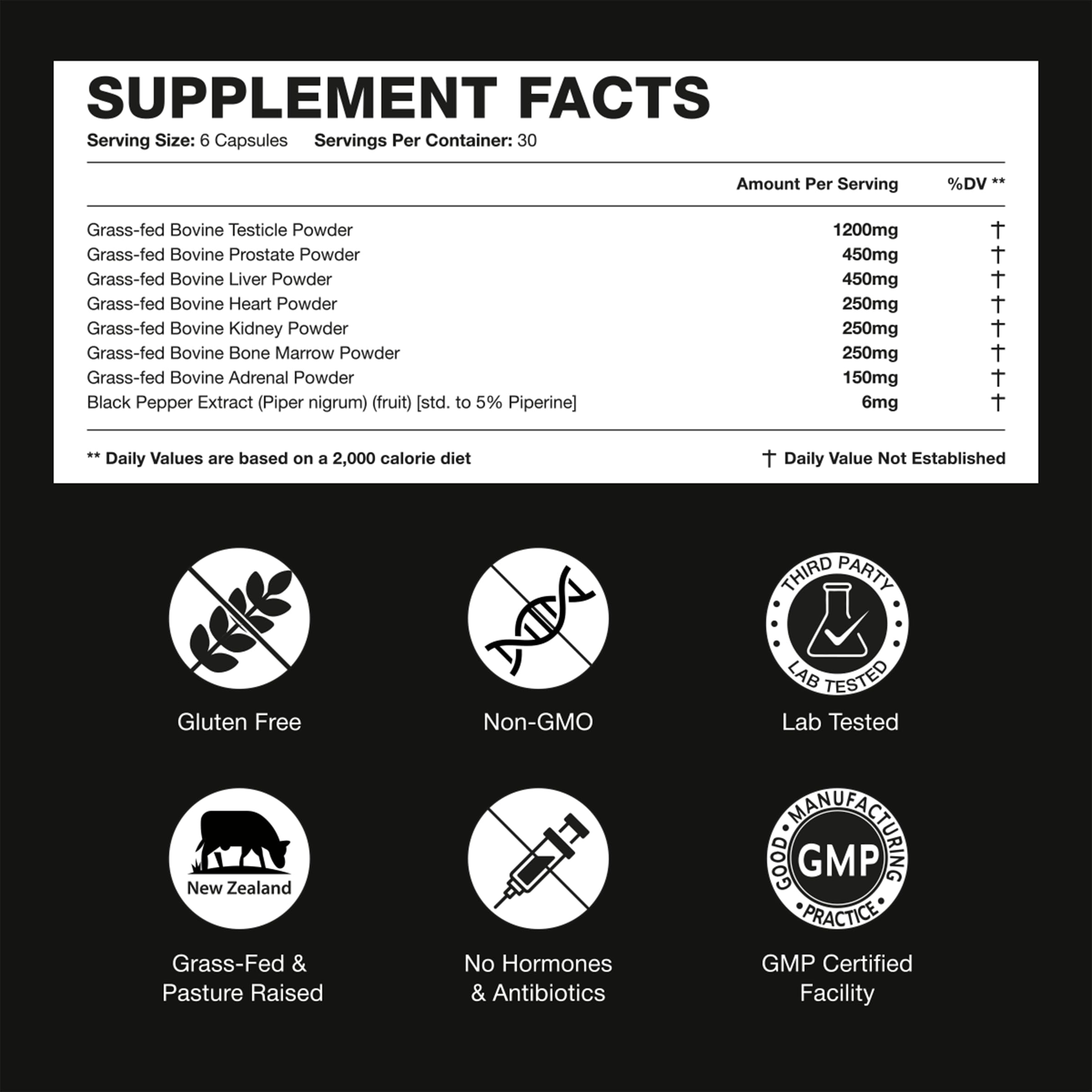 Bloomeo beef organ supplement capsules energy-serving closeup image.