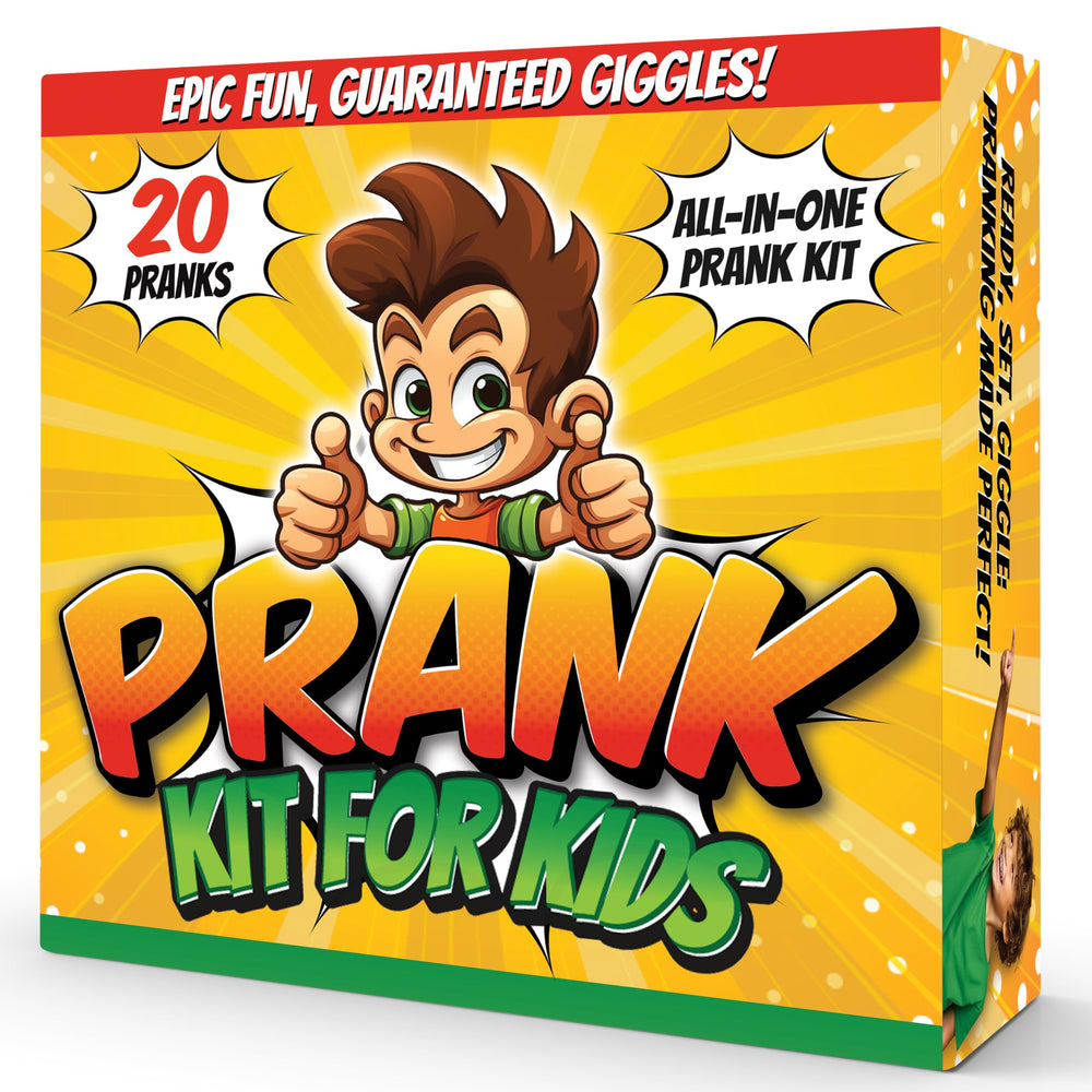 BLOONSY Prank Kit spider box image, promoting child-safe party pranks.