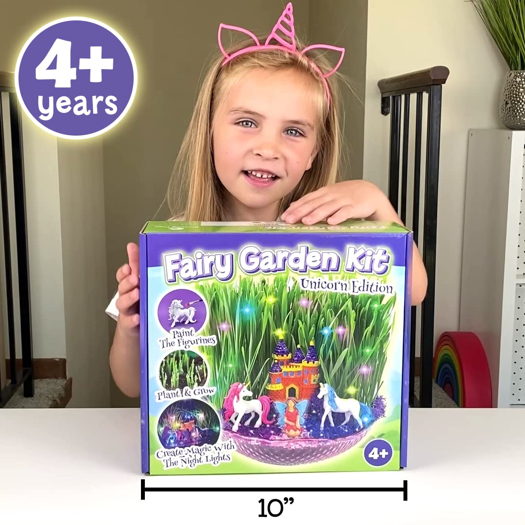 Bloonsy Unicorn Fairy Garden Kit decorations provide whimsical customization options.